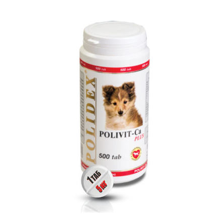 Polidex Polivit-Ca plus Кормовая добавка для щенков, беременных и кормящих собак, 500 таблеток – интернет-магазин Ле’Муррр